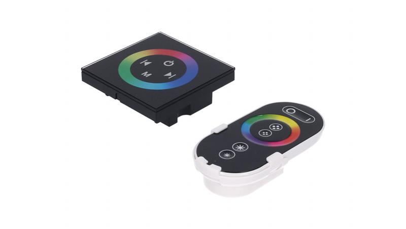 Sterownik LED RGB 3x4A panel komplet pilot+uchwyt 12-24V Prescot-51295 Sterownik LED RGB 3x4A panel komplet pilot+uchwyt 12-24V Prescot-51295