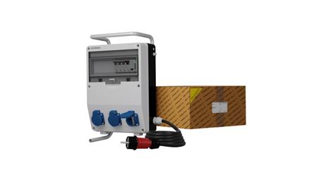 Rozdzielnica budowlana na stojaku z kablem i licznikiem zużycia energii TD-S/FI SKH 3x230V Schuko Doktorvolt 0489-66317