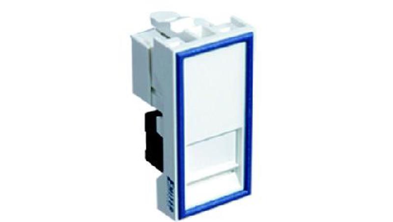 Gniazdo UTP RJ 45 kat. 5e z adapterem 1-modułowe, białe, niskie, 22,5x45x23mm, 45x45, DCN/TS-868K-8-C5E-34244