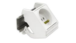 Adapter na szynę DIN do gniazd 22,5x45 2M (45x45) komputerowych i zasilających, FU/FA-2435-DIN-2M-34068