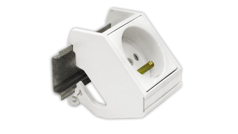 Adapter na szynę DIN do gniazd 22,5x45 2M (45x45) komputerowych i zasilających, FU/FA-2435-DIN-2M-34068 Adapter na szynę DIN do gniazd 22,5x45 2M (45x45) komputerowych i zasilających, FU/FA-2435-DIN-2M-34068