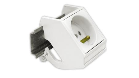 Adapter na szynę DIN do gniazd 22,5x45 2M (45x45) komputerowych i zasilających, FU/FA-2435-DIN-2M-34068