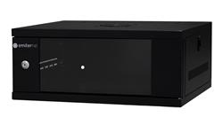 Szafa wisząca lekka niedzielona 19 4U, drzwi blacha/szkło, ściągane osłony boczne, 550×450×230 szer./gł./wys. mm RAL: 9004, w-72