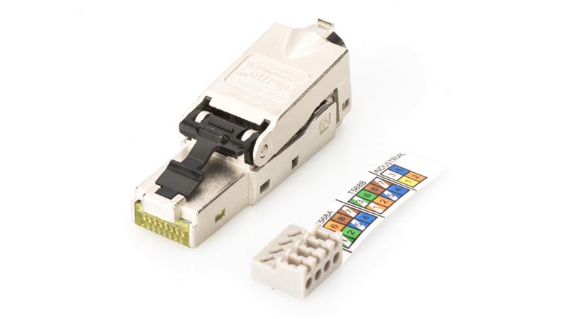 Wtyk modularny RJ45 kat.6A PoE+ 10GbE STP ekranowany metalowy beznarzędziowy AWG 27-22 DN-93631-33630