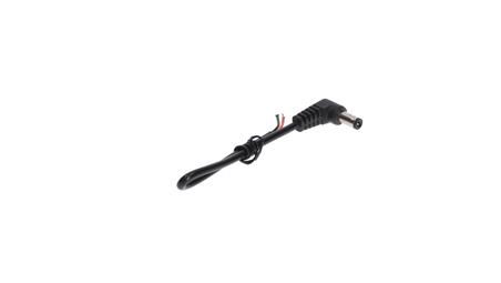 Wtyk DC 5.5X2.1 kątowy czarny 15cm-55564