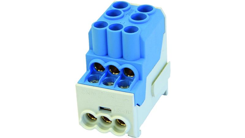 Blok rozdzielczy - dystrybucyjny Al/Cu SDB 100 (80010) SIMBLOCK niebieski 81601003-64149