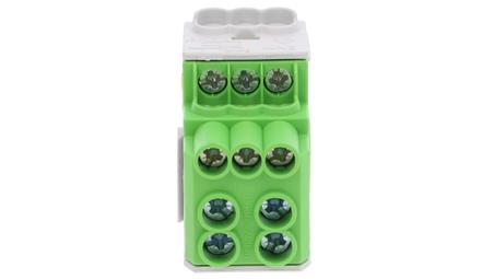 Blok rozdzielczy - dystrybucyjny Al/Cu SDB 100 (80010) SIMBLOCK zielony 81601005-64159