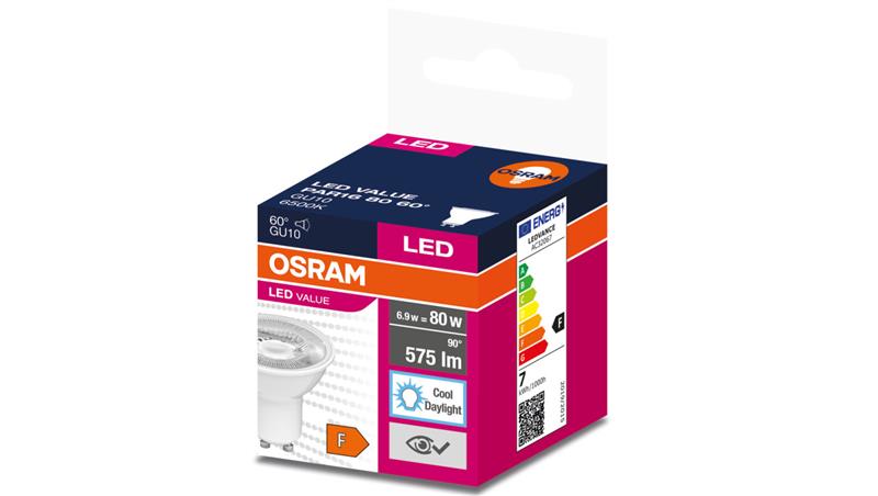 Żarówka LED VALUE PAR16 80 GU10 6,9W 575lm 6500K 865 60st. 4058075599321-46857