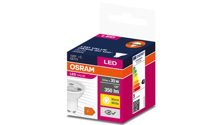 Żarówka LED VALUE PAR16 50 GU10 4,5W 350lm 3000K 830 120st. 4058075598676-46761