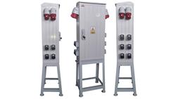 Rozdzielnica elektryczna budowlana na stojaku (10x2P+Z, 2x16A/5P, 2x32A/5P) RB40x80-K160-002210Z-P0-66491