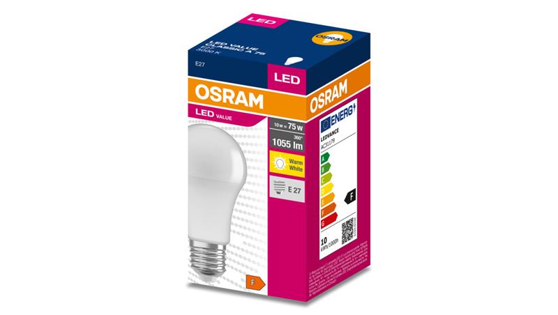 Żarówka LED VALUE CLASSIC A 75 E27 10W 1055lm 3000K 830 FR non-dim 4058075630239-47805