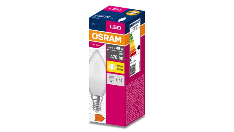 Żarówka LED VALUE CLASSIC B 40 E14 4,9W 470lm 3000K 830 FR non-dim 4058075628038-47261 Żarówka LED VALUE CLASSIC B 40 E14 4,9W 470lm 3000K 830 FR non-dim 4058075628038-47261