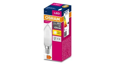 Żarówka LED VALUE CLASSIC B 40 E14 4,9W 470lm 3000K 830 FR non-dim 4058075628038-47261