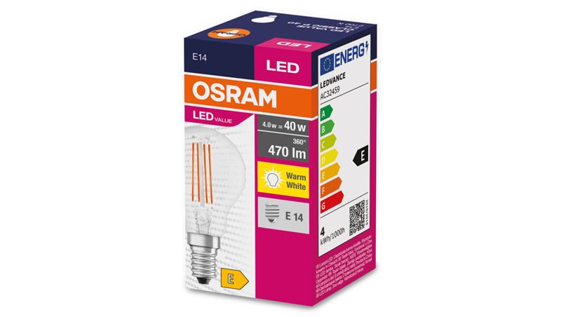 Żarówka LED VALUE CLASSIC P 40 E14 4W 470lm 2700K 827 FIL non-dim 4058075438590-47505