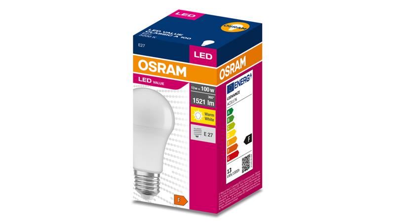 Żarówka LED VALUE CLASSIC A 100 E27 13W 1521lm 3000K 830 FR non-dim 4058075630215-47790