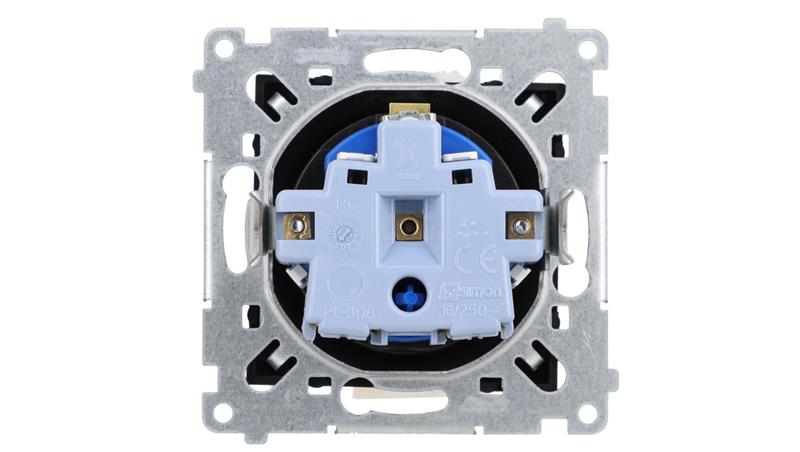 Simon 54 Gniazdo DATA z kluczem uprawniającym (moduł) 16A 250V zaciski śrubowe czarny mat DGD1.01/49-43310
