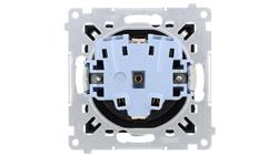 Simon 54 Gniazdo Schuko z przesłonami (moduł) 16A 250V szybkozłącza, czarny mat DGSz1CZ.01/49-43420