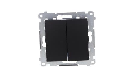 Simon 54 Przycisk podwójny zwierny bez piktogramu (moduł) 10AX 250V szybkozłącza, czarny mat DP2.01/49-31602