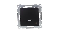 Simon 54 Łącznik krzyżowy z podświetleniem LED (moduł) 10AX 250V szybkozłącza, czarny mat DW7L.01/49-40922