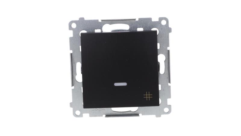 Simon 54 Łącznik krzyżowy z podświetleniem LED (moduł) 10AX 250V szybkozłącza, czarny mat DW7L.01/49-40922