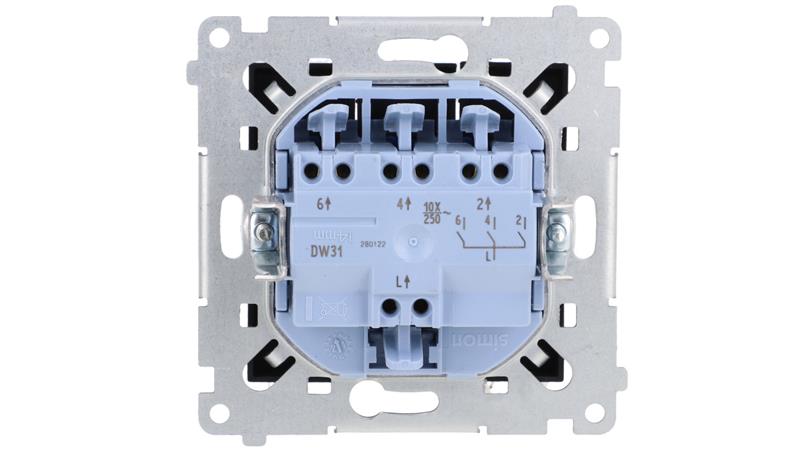 Simon 54 Łącznik potrójny (moduł) 10AX 250V szybkozłącza, czarny mat DW31.01/49-32219