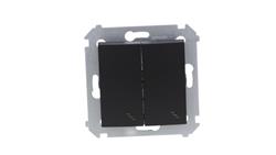 Simon 54 Łącznik schodowy podwójny (moduł) 10AX 250V zaciski śrubowe czarny mat DW6/2.01/49-39769