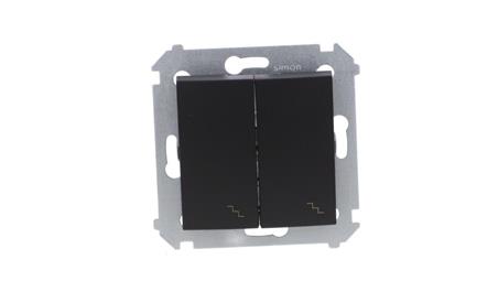 Simon 54 Łącznik schodowy podwójny (moduł) 10AX 250V zaciski śrubowe czarny mat DW6/2.01/49-39769