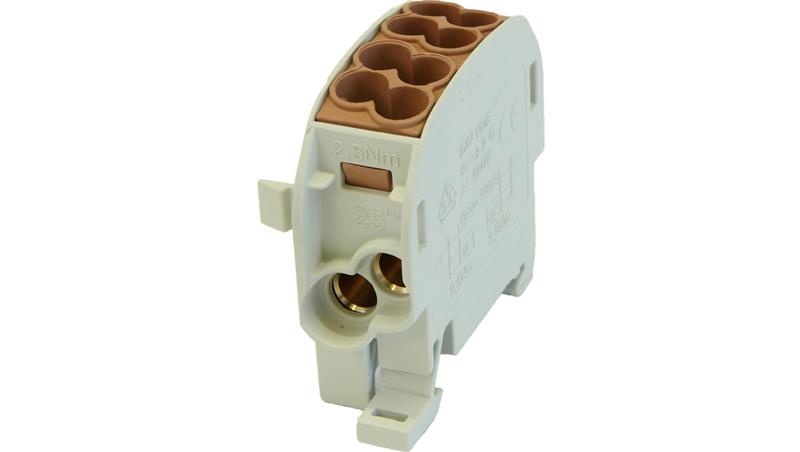 Blok rozdzielczy - odgałęźny Al/Cu SCB 25 (80110) SIMBLOCK brązowy 81501015-64206