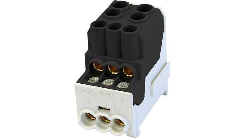 Blok rozdzielczy - dystrybucyjny Al/Cu SDB 100 (80010) SIMBLOCK czarny 81601007-64250