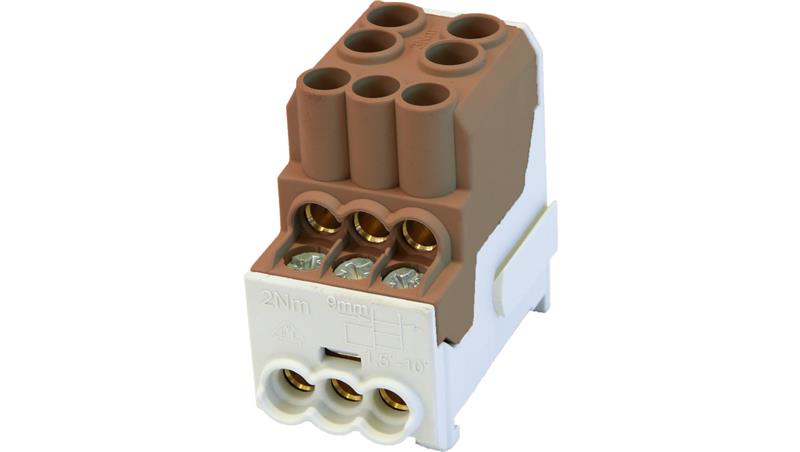 Blok rozdzielczy - dystrybucyjny Al/Cu SDB 100 (80010) SIMBLOCK brązowy 81601015-64276