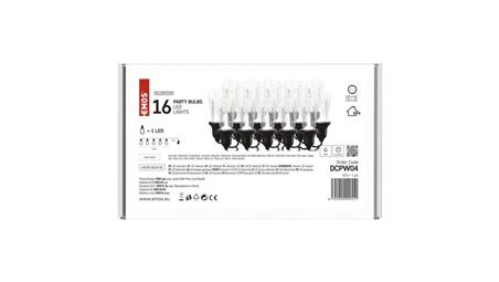 Łańcuch Party 16x 1 LED przeźroczyste 3,6m zimna biel IP44 DCPW04-50221