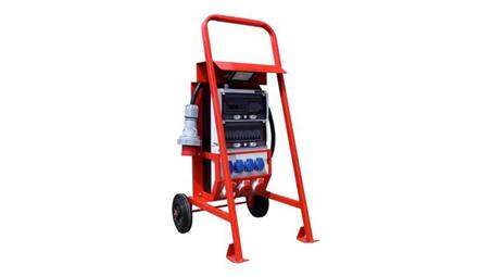 Rozdzielnica budowlana na stojaku z licznikiem zabezpieczenia SIEMENS eXT S/FI SET 32A 2x16A 4x230V Schuko Doktorvolt 6177-65998