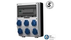 Rozdzielnica budowlana z licznikiem 1F Siemens pTD-S/FI 6x230V gniazda Mennekes Schuko Doktorvolt 4821-66352