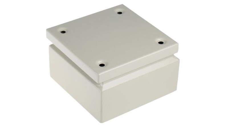 Puszka elektroinstalacyjna, 150 x 150 x 80mm, IP66, kolor RAL 7032, materiał Stal, RS PRO-27601