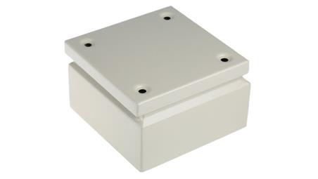 Puszka elektroinstalacyjna, 150 x 150 x 80mm, IP66, kolor RAL 7032, materiał Stal, RS PRO-27601