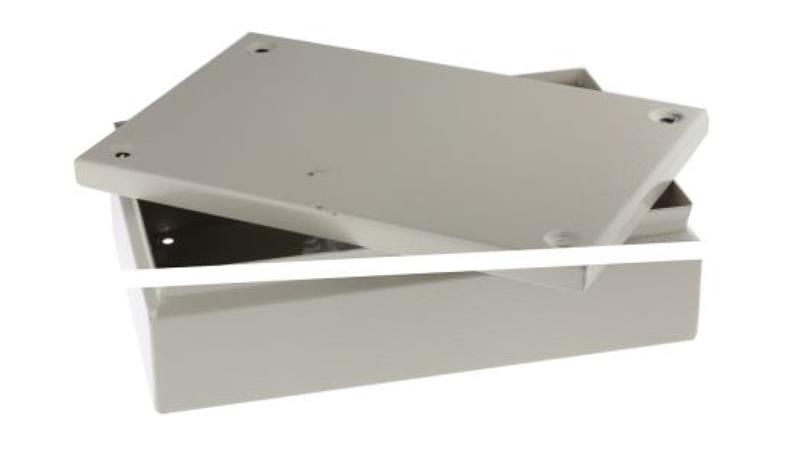 Puszka elektroinstalacyjna, 300 x 200 x 80mm, IP66, kolor RAL 7032, materiał Stal, RS PRO-27605