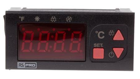 Regulator temperatury wł./wył. 2-wyjściowy, Uz 24 V AC/DC, 77 x 35mm-26263