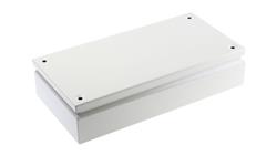 Puszka elektroinstalacyjna, 400 x 200 x 80mm, IP66, kolor RAL 7032, materiał Stal, RS PRO-27607
