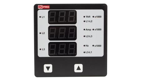 Cyfrowy miernik panelowy wielofunkcyjny, 5 (Current) A, 500 (AC RMS Input Voltage) V, 500 (Secondary Input Voltage) V,-8280