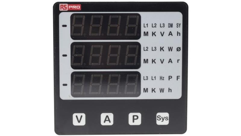 Cyfrowy miernik panelowy wielofunkcyjny, 5 (Current) A, 500 (AC RMS Input Voltage) V, 500 (Secondary Input Voltage) V,-8281 Cyfrowy miernik panelowy wielofunkcyjny, 5 (Current) A, 500 (AC RMS Input Voltage) V, 500 (Secondary Input Voltage) V,-8281