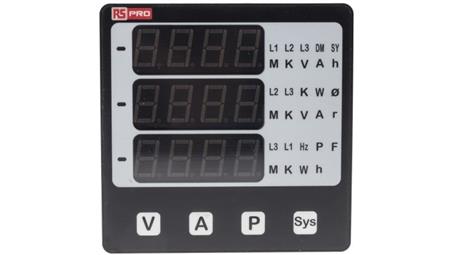 Cyfrowy miernik panelowy wielofunkcyjny, 5 (Current) A, 500 (AC RMS Input Voltage) V, 500 (Secondary Input Voltage) V,-8281