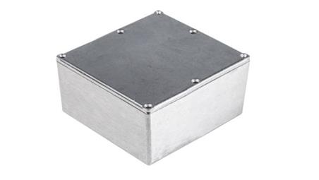 Obudowa ekranowana Srebrny IP54, 190.1 x 190.1 x 66.5mm, RS PRO-71180