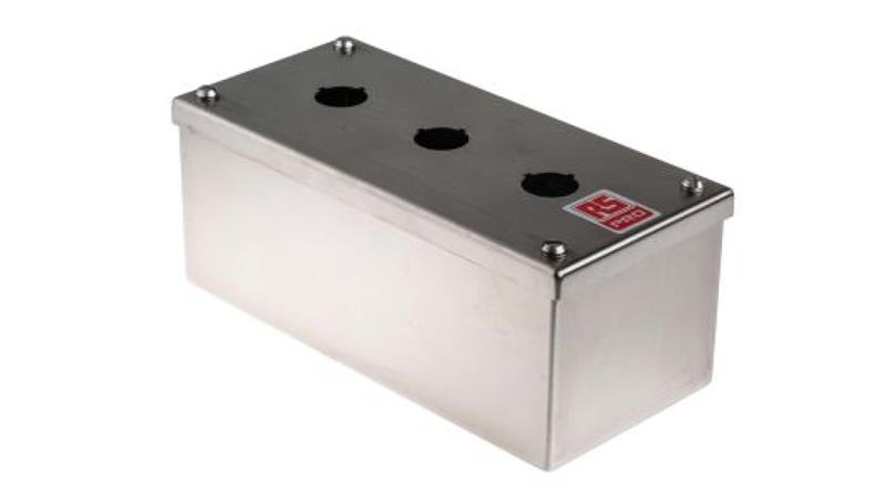 Obudowa kasety sterowniczej, O 22mm, 3-otworowa, IP65, IP66, IP69K, RS PRO-18896