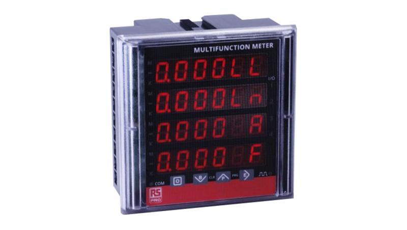 Cyfrowy wskaźnik panelowy wielofunkcyjny LED 4 (Instantaneous), 6 (Integrated)-cyfrowy 3-fazowy 90 x 90 x 55 mm RS PRO-9226