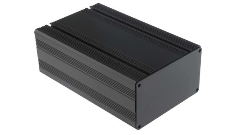 Obudowa urządzeń elektronicznych wentylowana, aluminiowa, Czarny, 165 x 105 x 61mm, RS PRO-71017