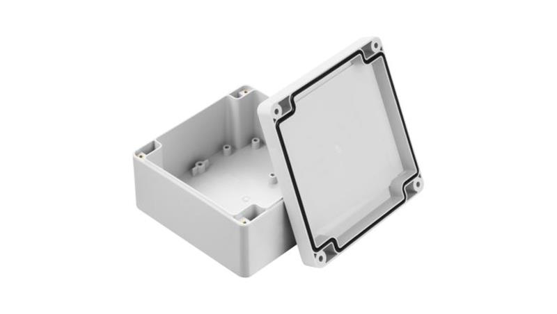 Obudowa ekranowana Szary IK07, IP67 Poliuretan, 119.8 x 119.8 x 60.1mm, RS PRO-71085