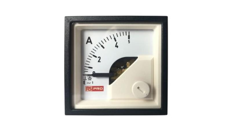 Amperomierz analogowy panelowy 5 (Input, Scale)A AC -10C do +65C RS PRO-7862