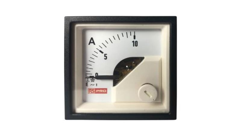 Amperomierz analogowy panelowy 10 (Input, Scale)A AC -10C do +65C RS PRO-7928