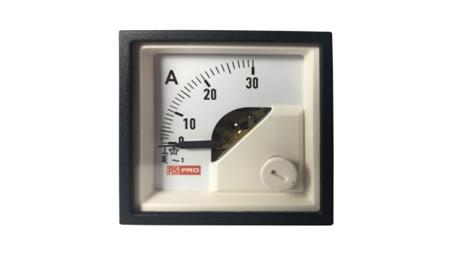 Amperomierz analogowy panelowy 30 (Input, Scale)A AC -10C do +65C RS PRO-7923