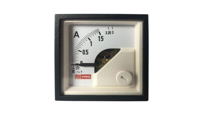 Amperomierz analogowy panelowy 3 (Input, Scale)A AC -10C do +65C RS PRO-7933